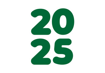 2025 Happy New Year Abstract Green Design Logo Symbol Vector Illustration