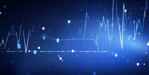 Digital Background with Trading Charts Featuring Rising Numbers and Blurred bokeh . Includes Space for Additional Graphics or Images.

