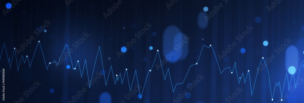 Aufkleber digital background with trading charts featuring rising numbers and blurred bokeh . includes space f