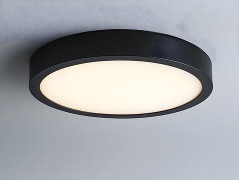 Sleek and modern minimalist ceiling lamp with a flat panel design isolated against a clean white background