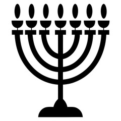 Fototapeta premium Silhouette-style Hanukkah menorah vector illustration 