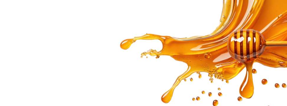 Honey Drip with Stick on Transparent Background