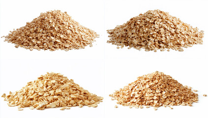 Pile of Oatmeal isolated on white background