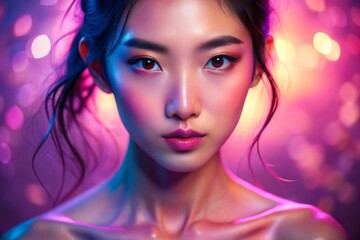 Obraz premium Portrait of asian young beautiful woman 