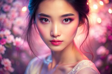 Fototapeta premium Portrait of asian young beautiful woman 