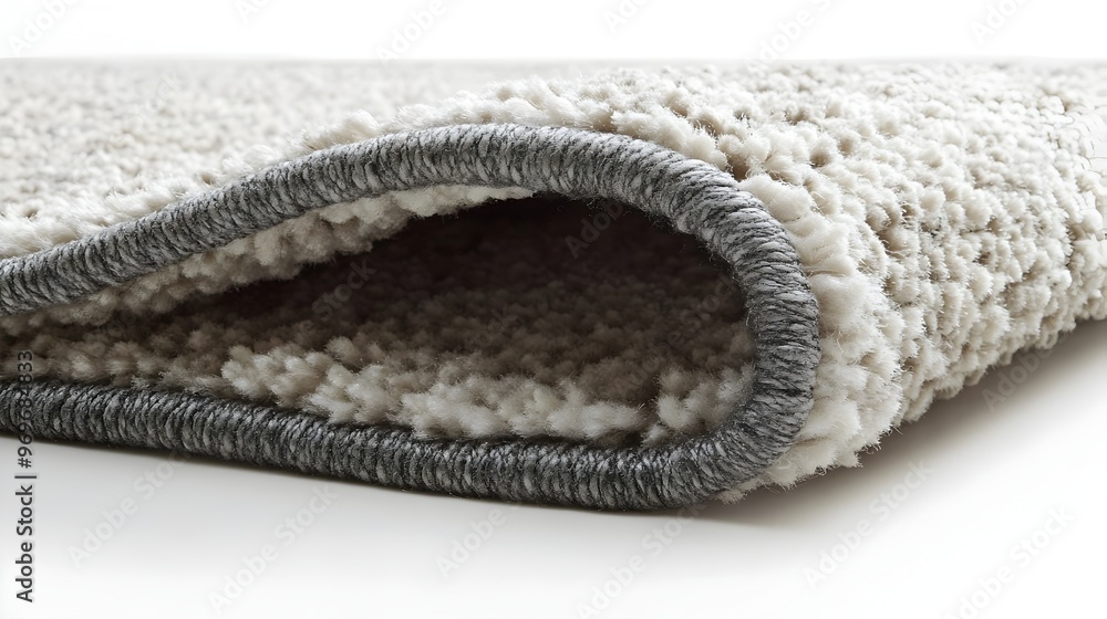 Poster soft and plush floor rug with an elegant textured surface displayed against a clean and pristine whi
