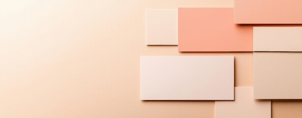 A minimalist composition of assorted shapes in soft pastel colors against a warm background, ideal for design projects.