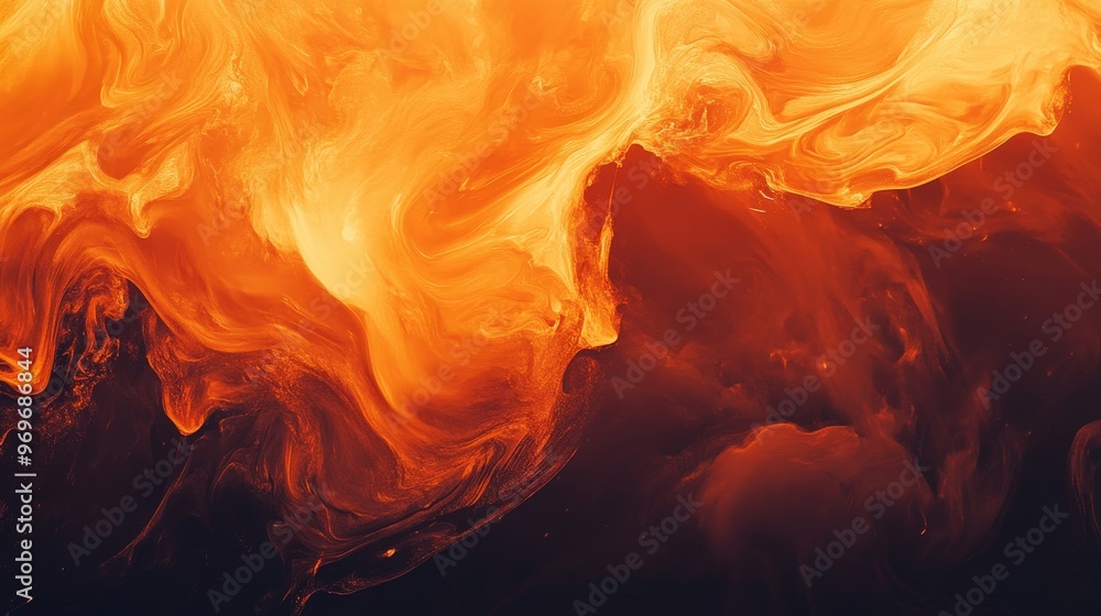 Poster dynamic swirls of orange and red blend seamlessly, creating an explosive visual effect that evokes w