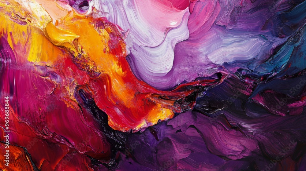 Poster detailed view of an abstract background with a mix of vibrant colors and fluid brushstrokes, capturi