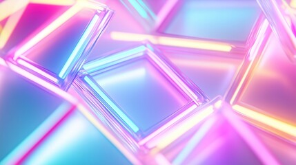 abstract geometric neon white background