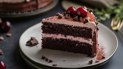 chocolate cake with cherry