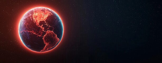 Naklejka premium AI weather prediction system visualized as a holographic globe, forecasting storms and climate patterns