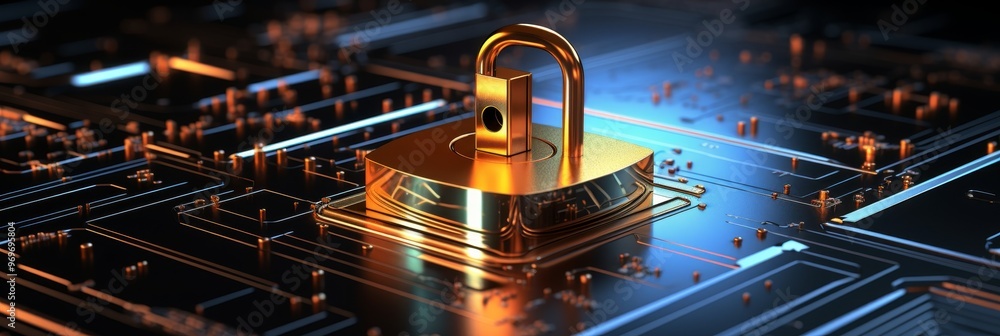 Poster cybersecurity and internet technology concept background for privacy and security technologies