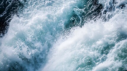 Fototapeta premium Close-up of the powerful water flow at Niagara Falls, capturing the dynamic movement and splashes