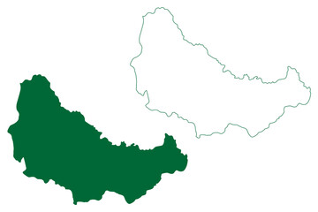 Fototapeta premium Doda district (Jammu and Kashmir union territory, Republic of India) map vector illustration, scribble sketch Doda map