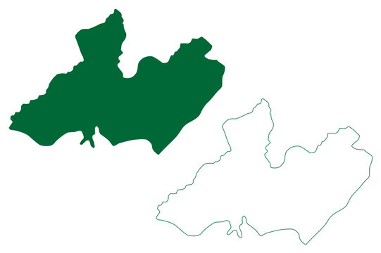 Dimapur district (Nagaland State, Republic of India) map vector illustration, scribble sketch Dimapur map