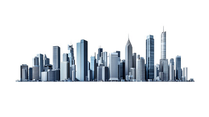 Modern city skyline isolated.