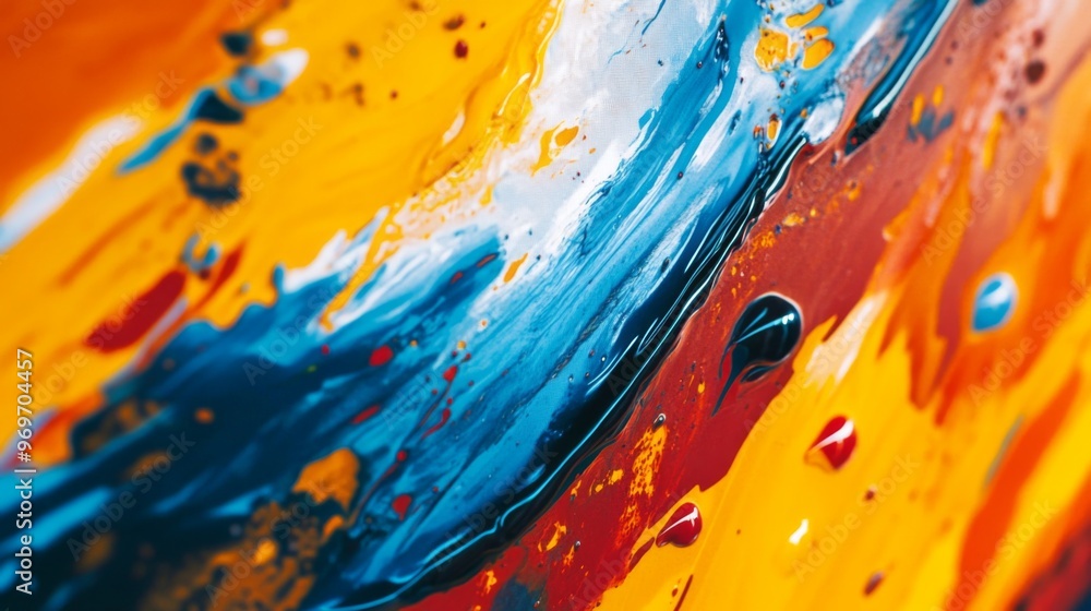 Fototapete high-resolution close-up of an abstract background with bold, contrasting colors and dynamic shapes,