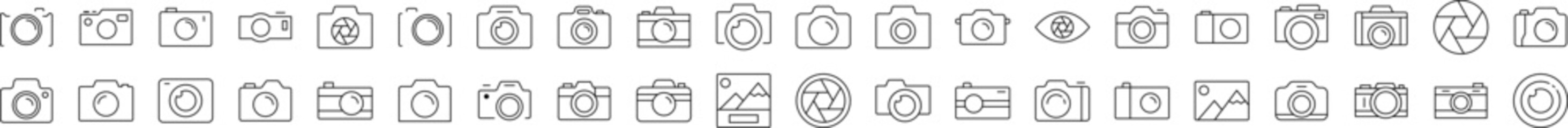 Photo Outline Style Icons for Design, Cards, Apps, Social Networks