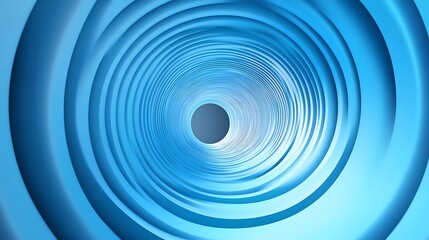 Obraz premium Abstract Blue Concentric Circles - Depth and Perspective