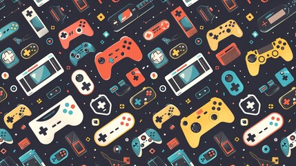 Retro gaming pattern wallpaper