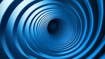 Abstract Blue Swirling Tunnel