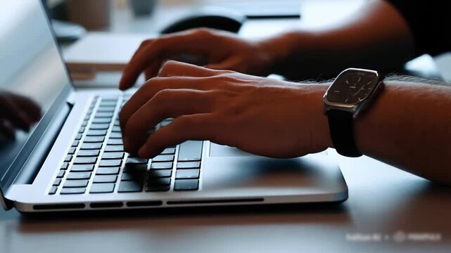 person typing on a laptop
