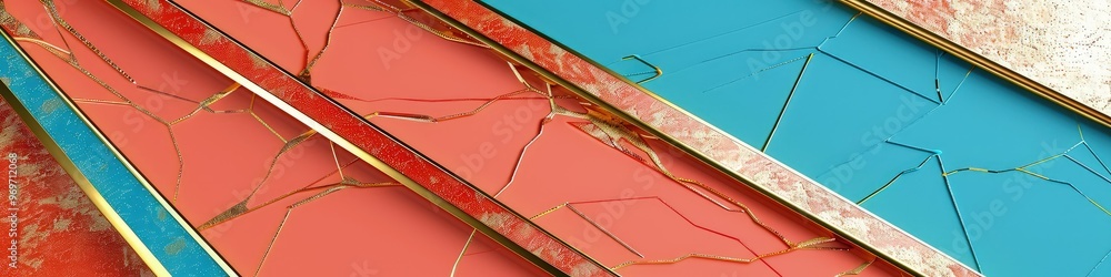 Aufkleber a bold layered abstract background showcasing overlapping geometric patterns in shades of bright cor