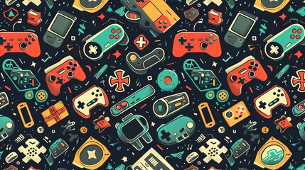 Retro gaming pattern wallpaper