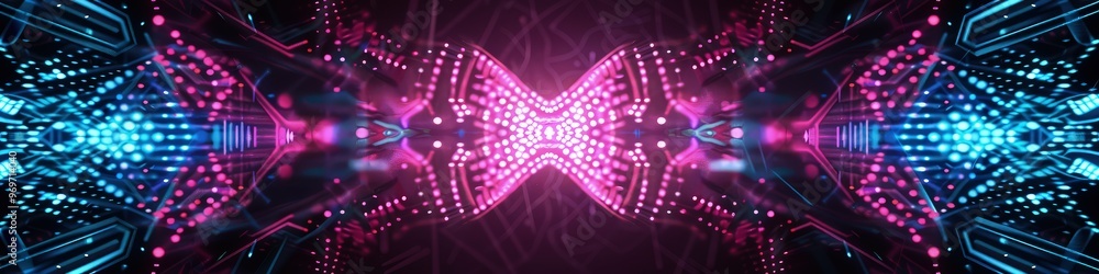 Aufkleber a captivating digital glitch abstract background featuring fluid pixelated shapes and symmetrical pa