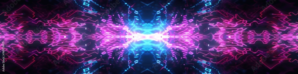 Aufkleber a captivating digital glitch abstract background featuring fluid pixelated shapes and symmetrical pa