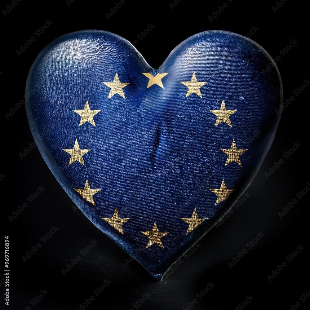 Poster european union heart symbol representing unity