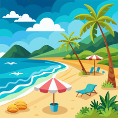 Obraz premium summer beach scene