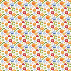Autumn Pumpkin Patch Seamless Repeating Pattern