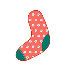 illustration of a socks with flower pattern design
