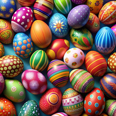 colorful easter eggs background