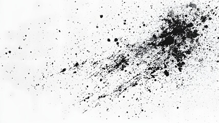 Fototapeta premium Black ink splatters on a transparent glass, creating a grunge texture with liquid drops and a dirty silhouette