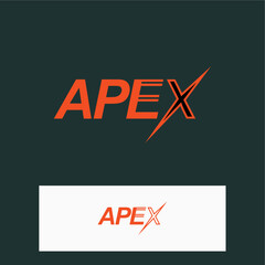 Apex typography x futuristic font company name logo design vector best royalty free image editable 