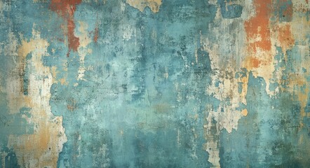 Weathered Blue and Orange Wall Texture.