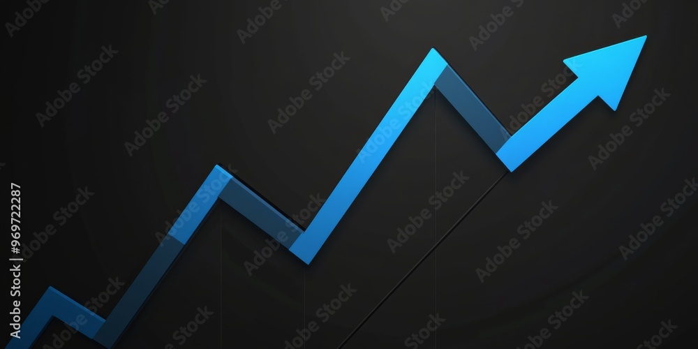 Poster simple line graph with upwar