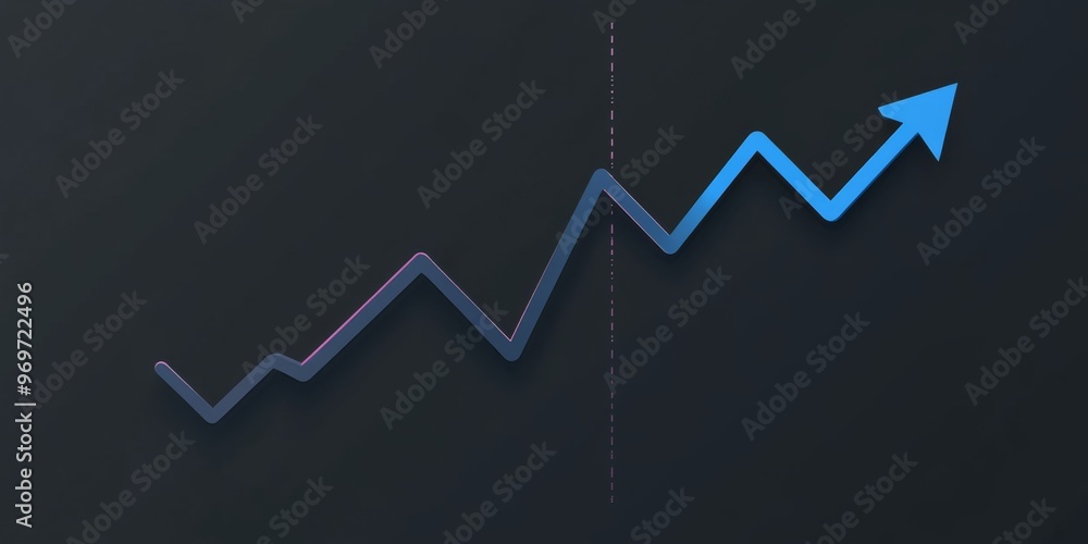 Poster simple line graph with upwar