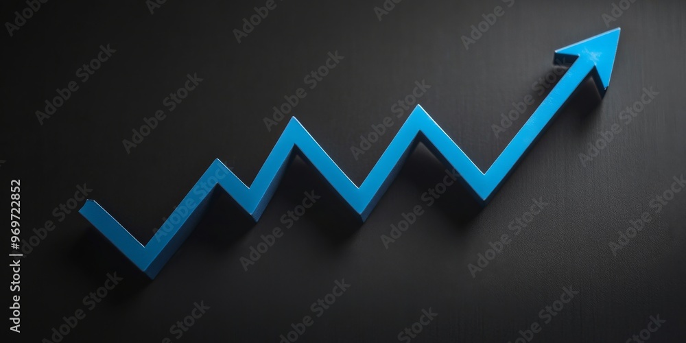 Poster simple line graph with upwar