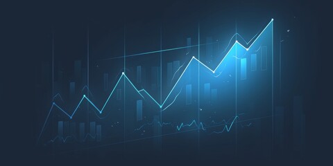 Fototapeta premium Simple Line Graph with Upwar