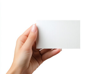 Obraz premium Close-Up of a Blank White Card in a Hand for Presentation