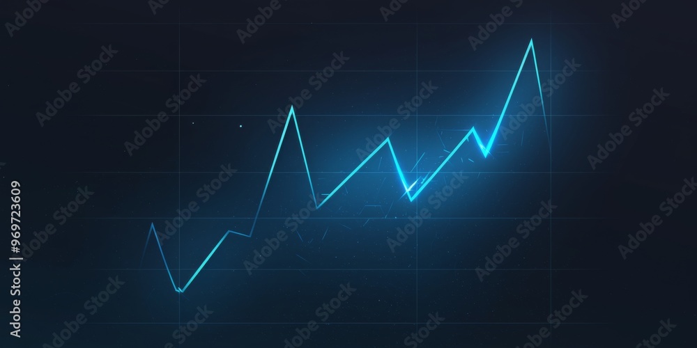 Poster simple line graph with upwar