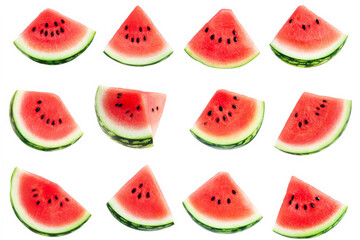 Sliced Watermelon on White