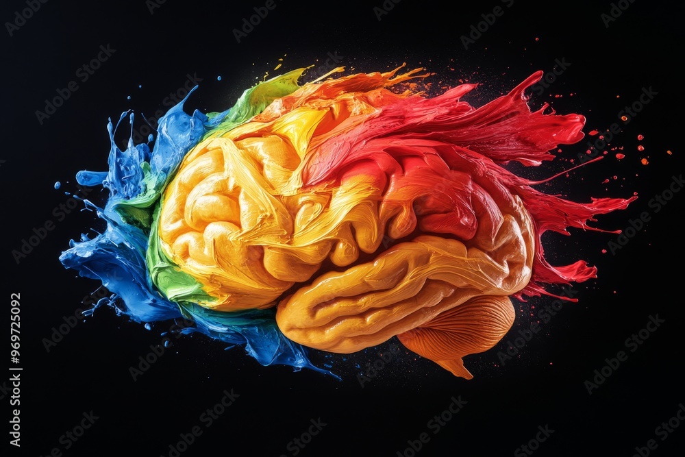 Poster neural pathways neuropsychology mental augmentation mental exploration and neuroanatomy colorful bra