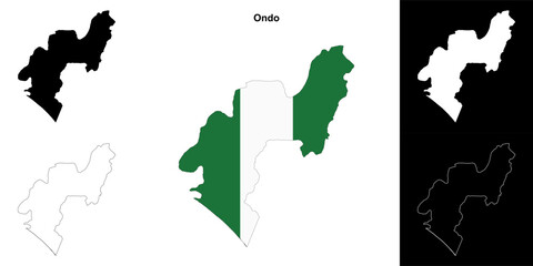 Obraz premium Ondo state outline map set