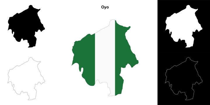 Oyo state outline map set