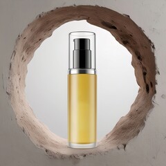 Naklejka premium Empty skincare mockup in the middle of a hole in the wall